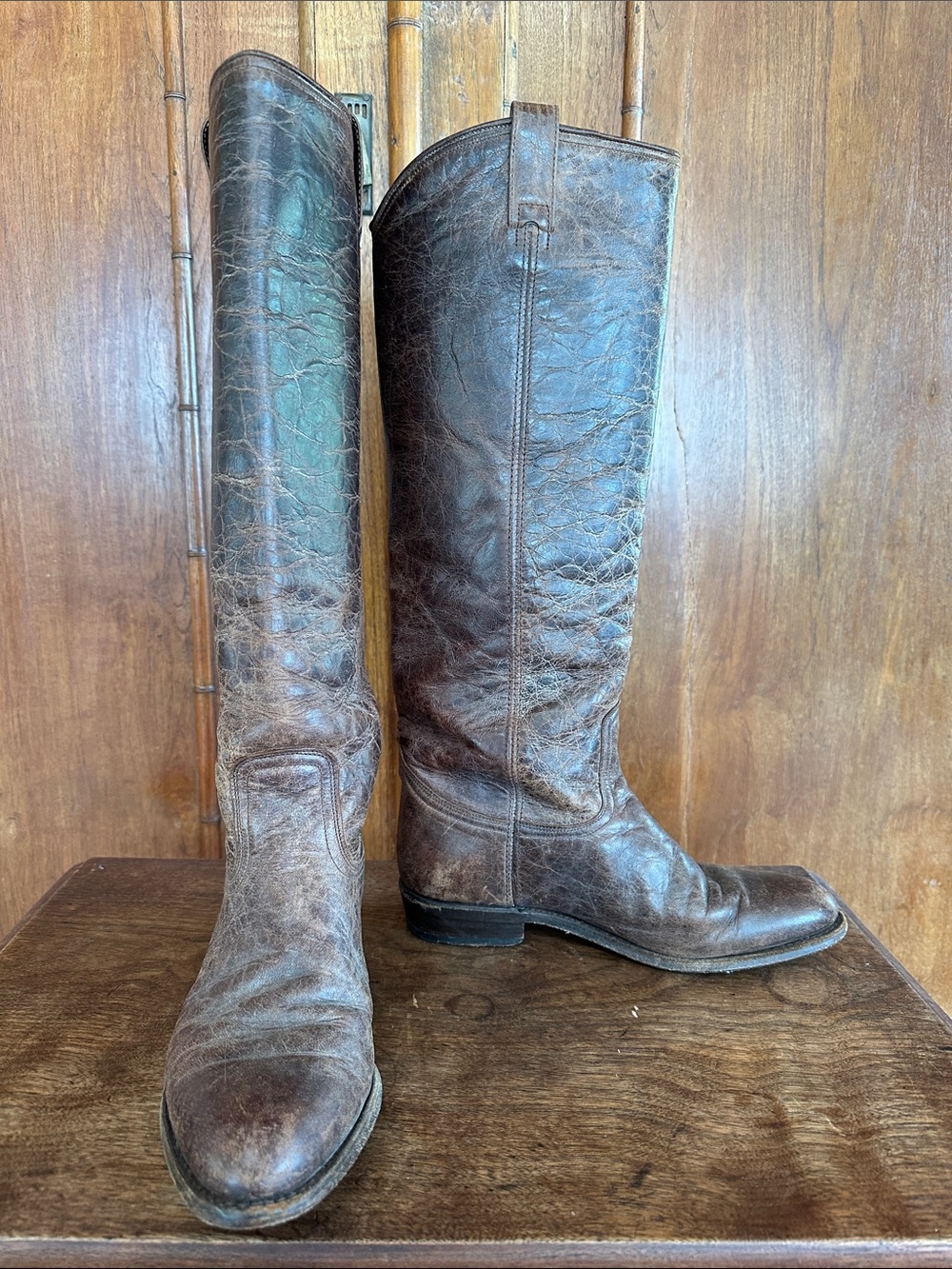 Frye Vintage Tall Brown Leather Riding Boots